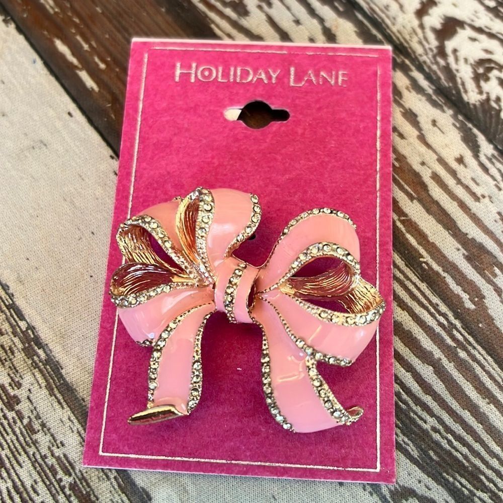 NEW 🌺COQUETTE-Style🌺 Adorable Pink *Tiffany-Style* Bow Brooch Pin